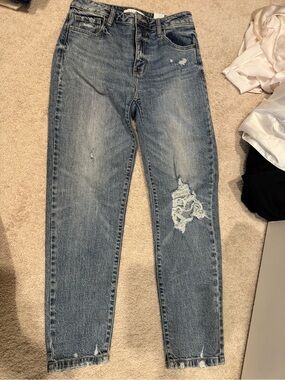 eunina faded blue distressed boyfriend jeans